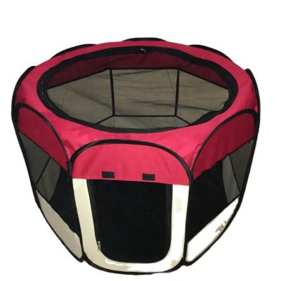 China Folding dog kennel cat kennel dog delivery room dog and cat maker octagon pet fence Oxford cloth viable direct waterproof hook for sale