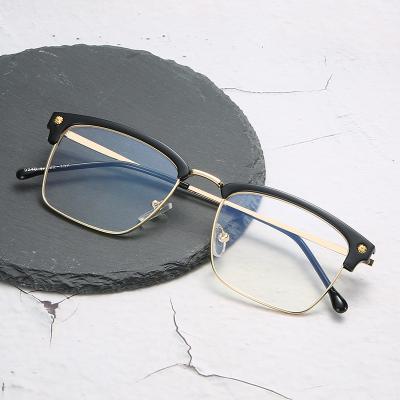 China Copper 2020 Yiwu Anti Ray Fashion Square Myopic Metal Blue Sight Clear Lens Glasses 9240 for sale