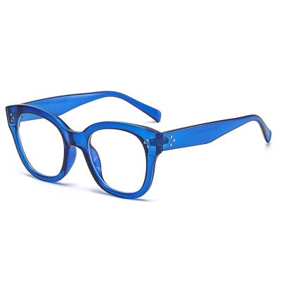 China For Reading Glasses 5039 Fashion Japan Korea Women Round Frame Large Frame Blue Light Metal Anti Myopic Frame Unisex Glasses for sale