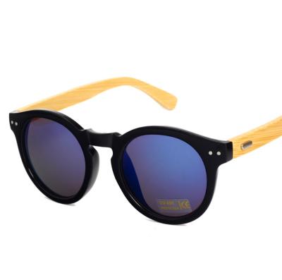 China Fashion Sunglasses 2020 Reflective Glasses 889 Retro Women Sun Glasses Men's Environmental Wooden Bamboo Round Frame for sale