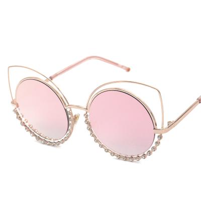 China 2020 Fashion Sunglasses Women Steampunk Glass Decoration Metal Frame Clear Glass Tinted OEM ODM Sunglasses 8333 for sale