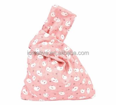 China Eco - Friendly Tiny Floral Cotton Womens Canvas Knot Bag Small Size Tote for sale