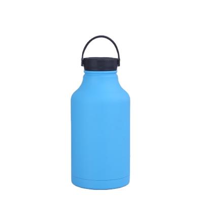 China Large Capacity Vacuum Flask Stainless Steel Double Wall Sustainable Hydraulic Bottle Half Gallon 64 oz Insulated Water Bottle for sale