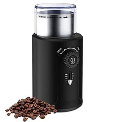 China Hotel Electric Coffee Bean Grinder with Stainless Steel Blades, Grind Size and Cup Selection, 80G, Black/Sliver/Red KWG-100 for sale