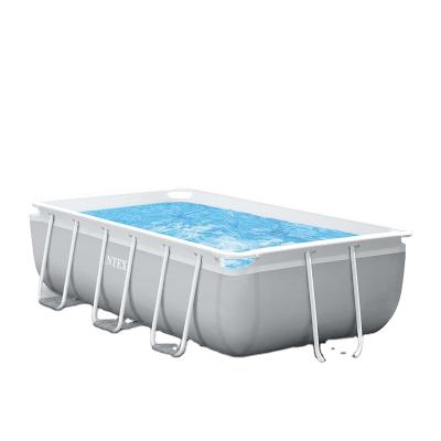 China Original Intex 26788 4m X 2m X 1m Rectangular Metal Frame Pool Aluminum Outdoor Use Above Ground Pool for sale