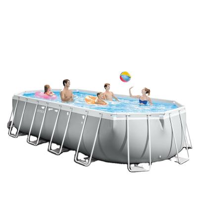 China Metal Frame Pool Intex 26796 16.5''X9'X48'' Easy Set Prism Adult Frame Oval Pools Set Above Ground Swimming Pool Stainless Steel AGP for sale