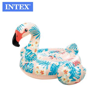 China 12ga (0.30mm) INTEX 57559 Vinyl FLAMINGO RIDE-ON TROPICAL Inflatable Animal Printed Crane Floating Mat for sale