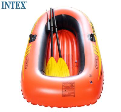 China Intex 58330 Air Boat Kayak Canoe Set Relaxing Inflatable Folding Rowing Fishing Rib Boats For 2 Person for sale