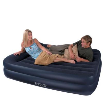 China Intex 64124 Air Bed Twin/Queen Size 1.52m*2.03m*42cm Built-in Electric Pump Inflatable Layer Foldable Double Thicken Inflatable Mattress for sale