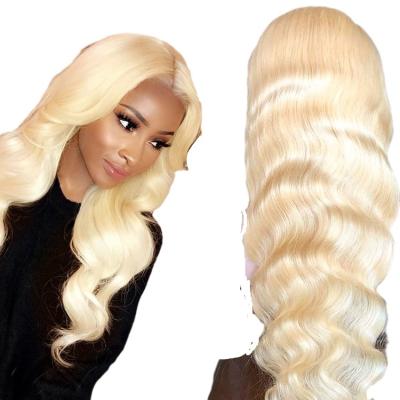 China Wholesale High Quality Body Wave 613 13*4 HD Blonde Human Hair Wig Front Lace For Black Hair Wigs 130%or 150%delivery for sale