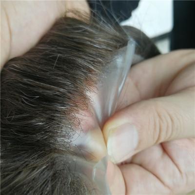 China Hot Selling Injected Super Thin Skin Base Toupee Human Hair Toupee Replacement Hair PU Skin 100%Virgin Human Hair Toupee for Men à venda