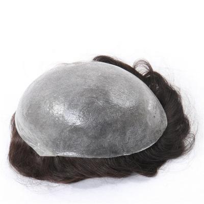 China Toupee Hair System Pieces Hairline Silicone Base Human Hair Wigs for Men Toupee Thin Skin for sale