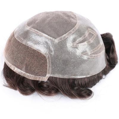 China Versalite 100% Indian Remy Fine Top Mono Front Lace Wig System Mens Human Hair Toupee for sale