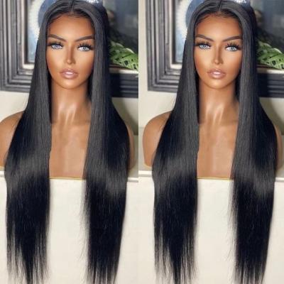 China Swiss Lace Frontal Straight Wig Vendor Natural Color Raw Unprocessed Brazilian 100% Cuticle Aligned Human Hair Lace front Wig Te koop