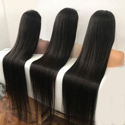 China Human Hair Straight Lace Frontal Wig for Black Women HD Lace Full Cuticle Aligned Unprocessed Raw Indian Virgin Hair Wigs for sale