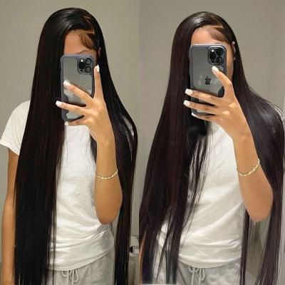 China Factory Price Swiss 13X6 Hd Lace Frontal Wig Pre Plucked Brazilian Hair Wig With Black Women 100% Human Hair Wig Lace Front for sale