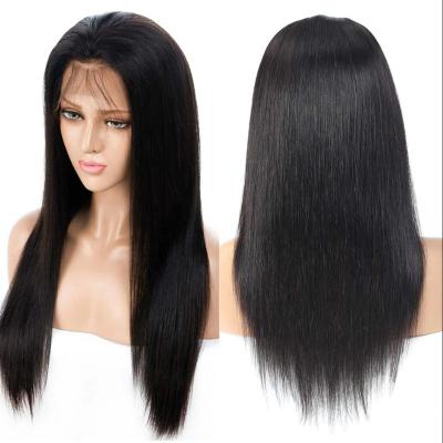 China Top Selling Raw Indian 13*6 Lace Front Wig Human Hair straight 180%density Indian Virgin Hair Lace Frontal Double Drawn Wig for sale