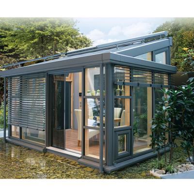 China Modern free standing glass sunrooms and exterior prefab glass house for sale for sale