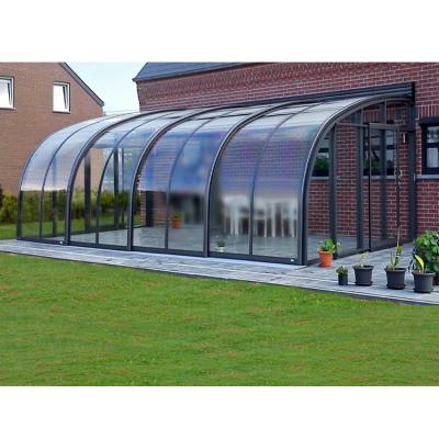 China Modern free standing glass sunrooms and exterior prefab glass house for sale for sale