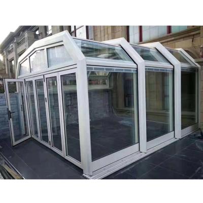 China Modern free standing glass sunrooms and exterior prefab glass house for sale for sale