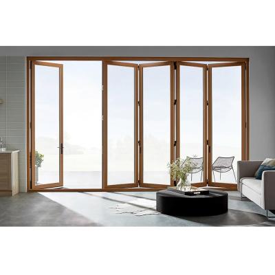 China Cheap heat insulation exterior bifold doors aluminum commercial glass sliding patio doors accordion aluminum folding doors for sale