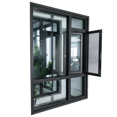 China Custom Aluminum Magnetic Screen Casement Window / Bridge Inward Opening Broken Casement Window for sale