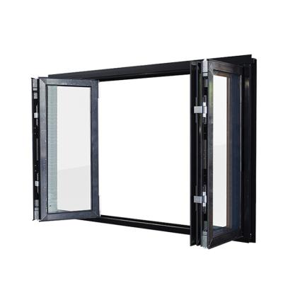 China Aluminum glass folding windows/bi-folding magnetic screen window for sale