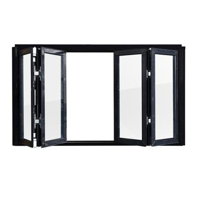 China Latest magnetic screen design aluminum folding bifold windows / glass folding windows for sale