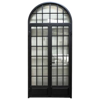 China Sound Insulation Front Door Arched Aluminum French Glass Doors for sale