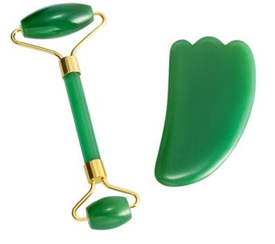 China Face Lift Gua Sha Jade Roller Set For Face and Body Massage for sale