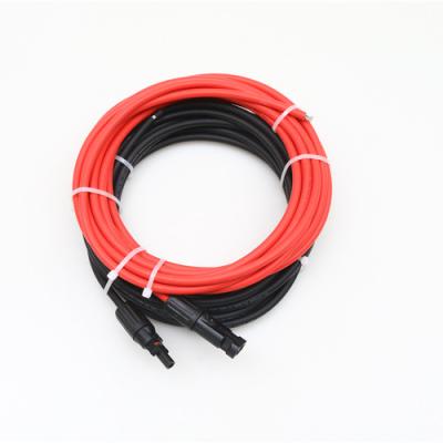 China PV Systems Connect Solar Extension Cable Customized Black Red Photovoltaic Cord 10AWG Solar Cable for sale