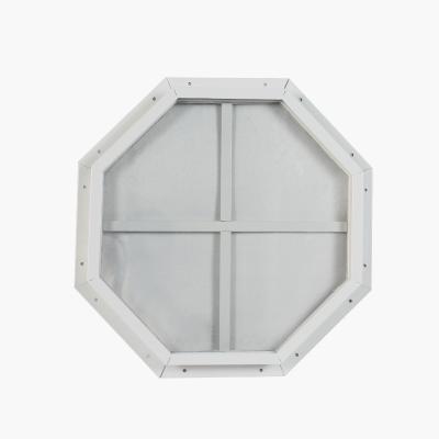 China Fixed Octagon Gable Window Tempered Glass Brown or White available in Flush Mount or J-Overlay J Channel for sale