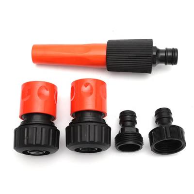 China Garden Eco-friendly Adjustable Straight Spray Set 2021 Hose Nozzle Hose Spout Set Plastic Hose Connector Spout Set for sale