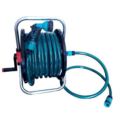 China PVC Garden Air Water Hose Connector Adjustable Coupling High Pressure Retractable Reel Carriage Set for sale