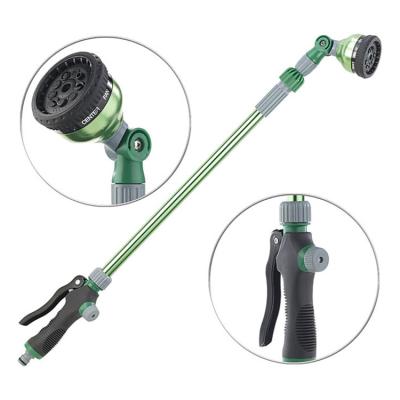 China Variable Flow Control 9 Models Garden Tool Brass Hose Nozzle High Pressure Water Jet Gun Telescopic Water Wand Tools for sale