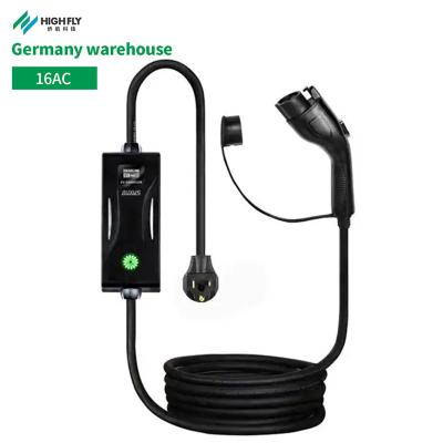 China Germany Warehouse Type - 2 Ev Charger Box AC 16a Ev Charger Portable Electric Car Charger L210xW85xH48(mm) for sale