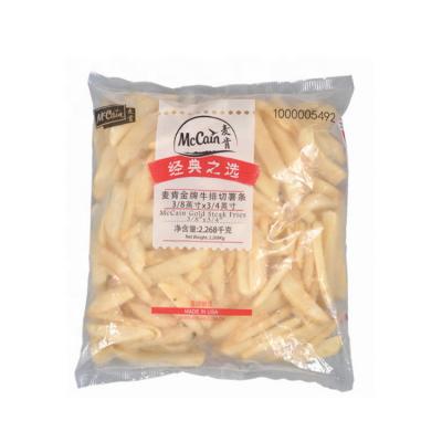 China Vacuum Snack Bags French Fries Chicken Plastic Bag Moisture Proof 3 Side Ealed Bags Frozen Food Plastic for sale