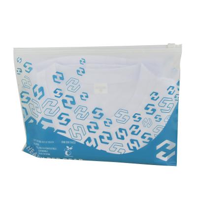 China Recyclable Custom Printing Biodegradable Zipper Bags Clothing Underwear Sock Bags Packing Zip Lock Clothing Bags for sale