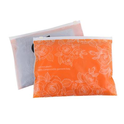 China Recyclable Hot Sale Zipper Frosted Biodegradable Clear Zipper Plastic Bag Clothing T-shirt Zipper Bags for sale