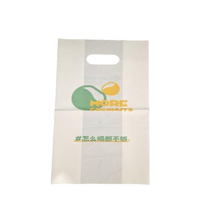 China Biodegradable Biodegradable Customized Logo Shopping Bags Biodegradable Plastic Die Cut Packaging Bags for sale