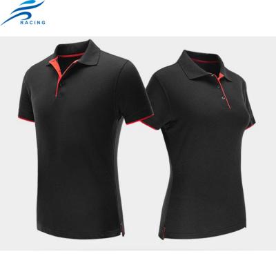 China Anti Shrink Dry Fit Women And Man Unisex Polo Black Shirt for sale