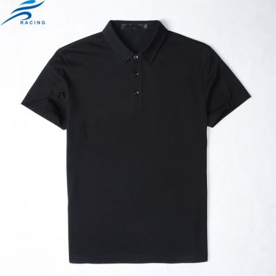 China Black Anti-Shrink Custom Cotton Design Slim Fit Polo T-Shirt for sale