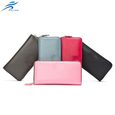 China Red color waterproof high quality leather hand wallet for women for sale