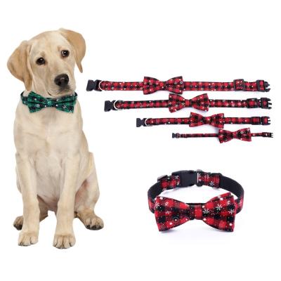 China New Fashion Amazon Christmas Pet Dog Detachable Bow Tie Collar Detachable Collar Pet Dog Leash Dog Collar Detachable Dog Collar for sale