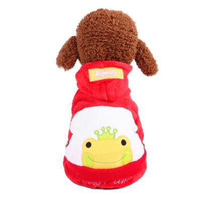 China Wholesale Cute Winter Viable Christmas Apparel For Pets Coral Fleece Padded Warm Puppy Apparel Apparel Dog Quadruped Hoodies for sale