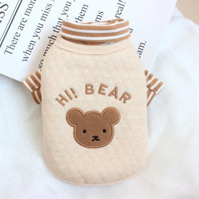 China Sustainable INS Cotton Vest Suit Autumn And Winter Thickening Pet Teddy Bear Dog Bichon Hiromi Cat Clothes Winter For Small Dog for sale