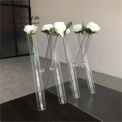 China Wedding Wholesale Unique Christmas Wedding Centerpieces Set Cylinder 3 Glass Vase For Rose Flowers for sale