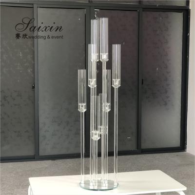 China Wholesale Cheap European Style ZT-323-S Saixin 8 A.M. Glass Cylinder Shades Candlesticks To Match Decor for sale