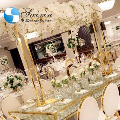 China Wedding Event ZT-390G 1.8m Large Gold Metal Flower Stand Wedding Centerpiece for sale