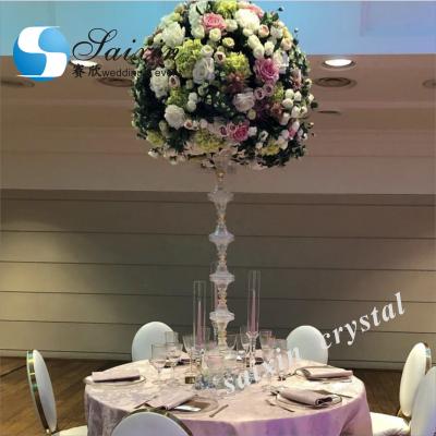 China New ZT-370 style table decoration centerpiece pillar flower arrangement European wedding stand for sale